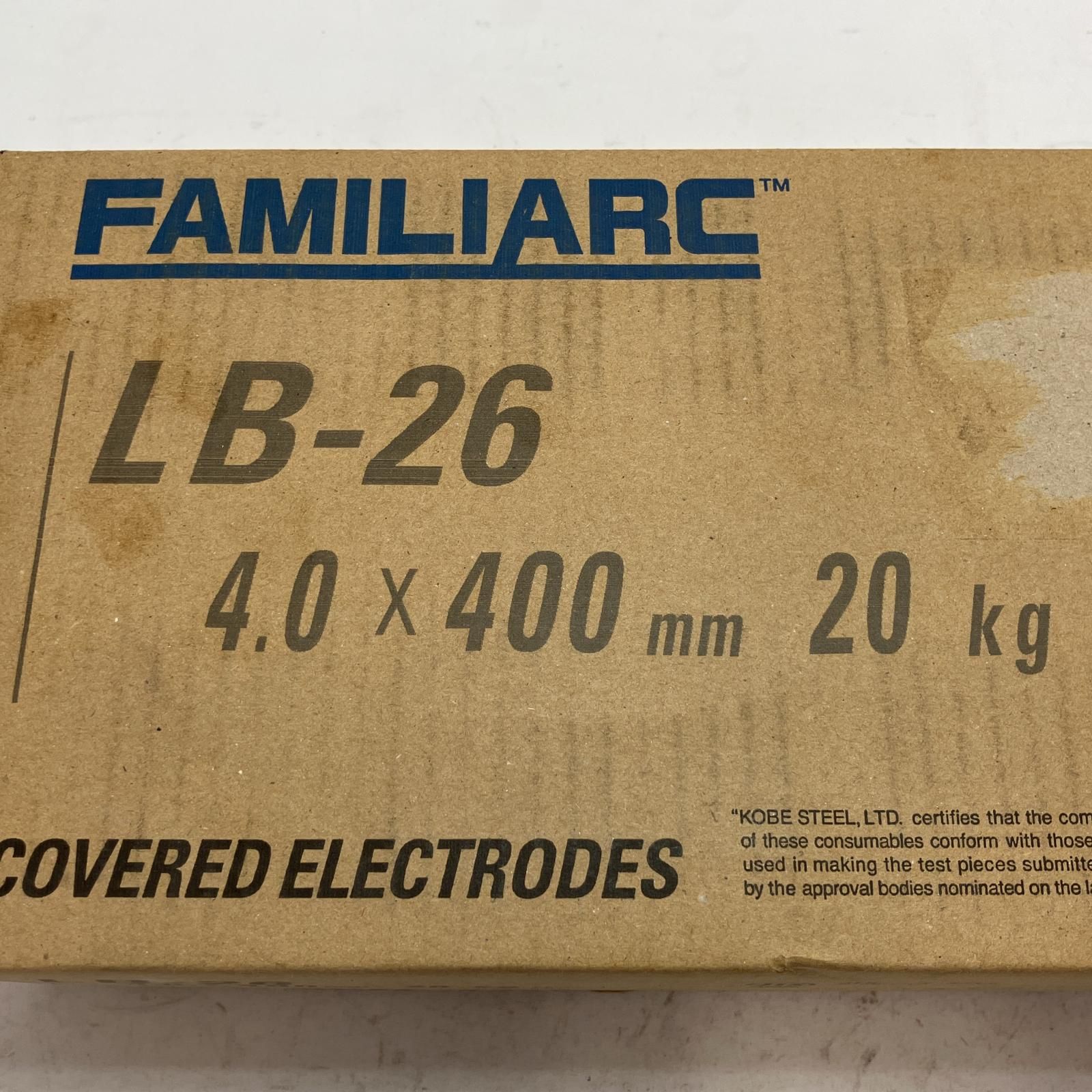 FAMILIARC/KOBELCO 工具 溶接棒 LB-26 4.0×400mm 20kg 未使用品 【公式