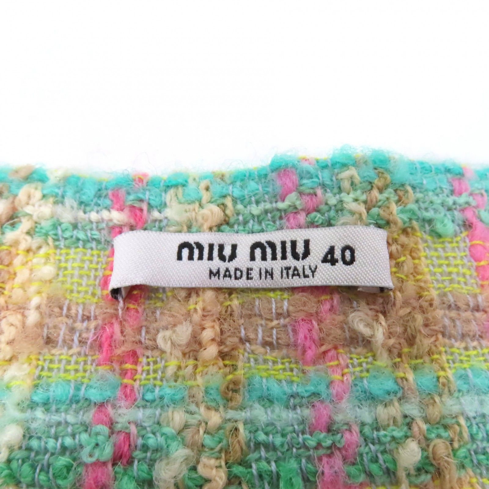 MIUMIU モヘアウール ミックスツイード プリーツミニスカート 36 MIUMIU モヘアウール ミックスツイード プリーツミニスカート 36