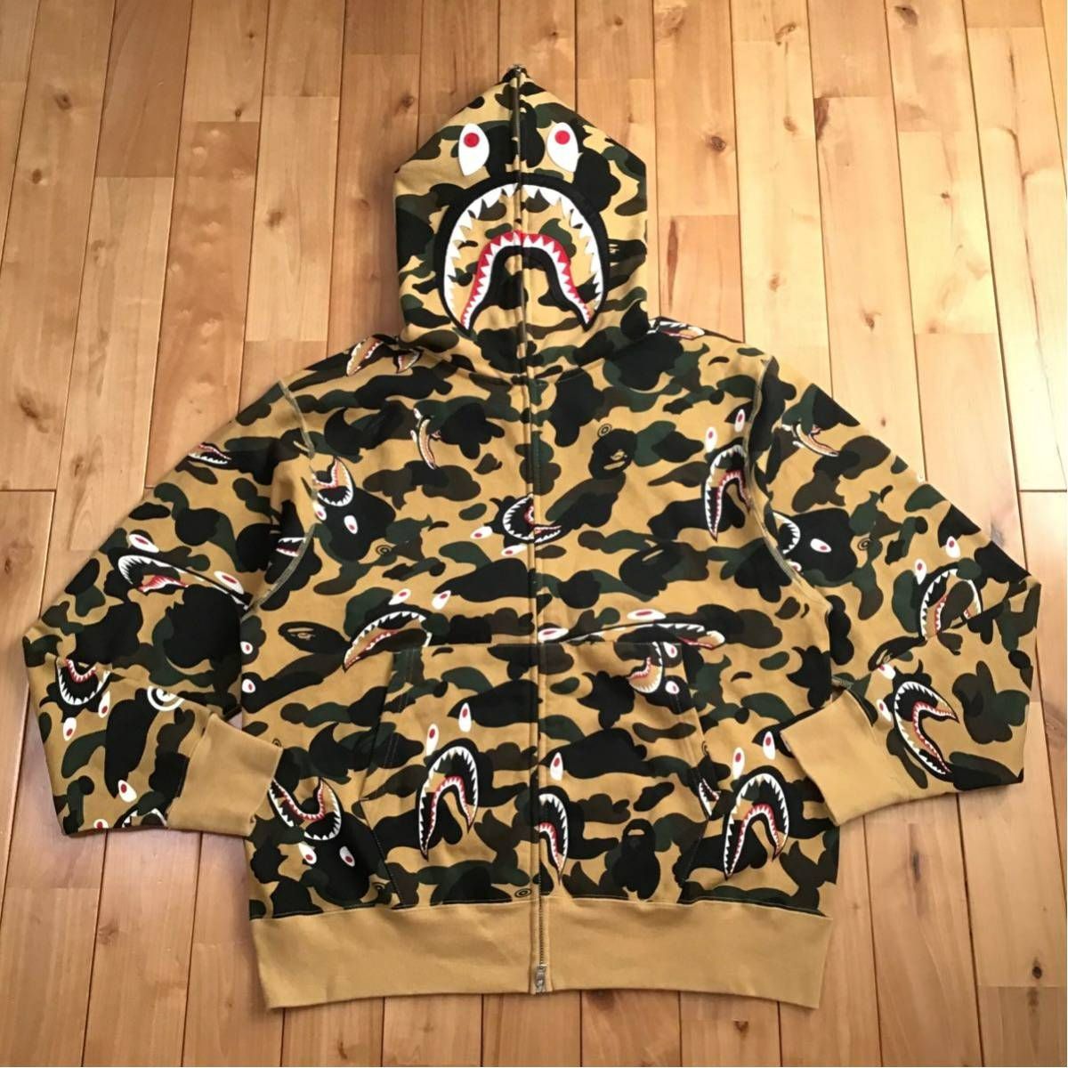 1st camo yellow シャーク パーカー Lサイズ shark full zip hoodie a