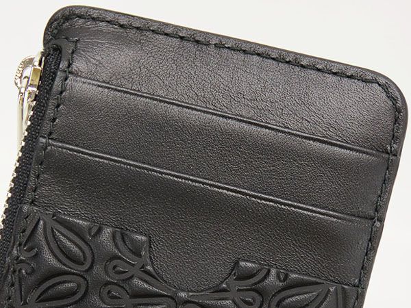 LOEWE ロエベ  カード ケース リピートアナグラム ブラック LOEWE カードケース リピート アナグラム レザー ブラック ロエベ