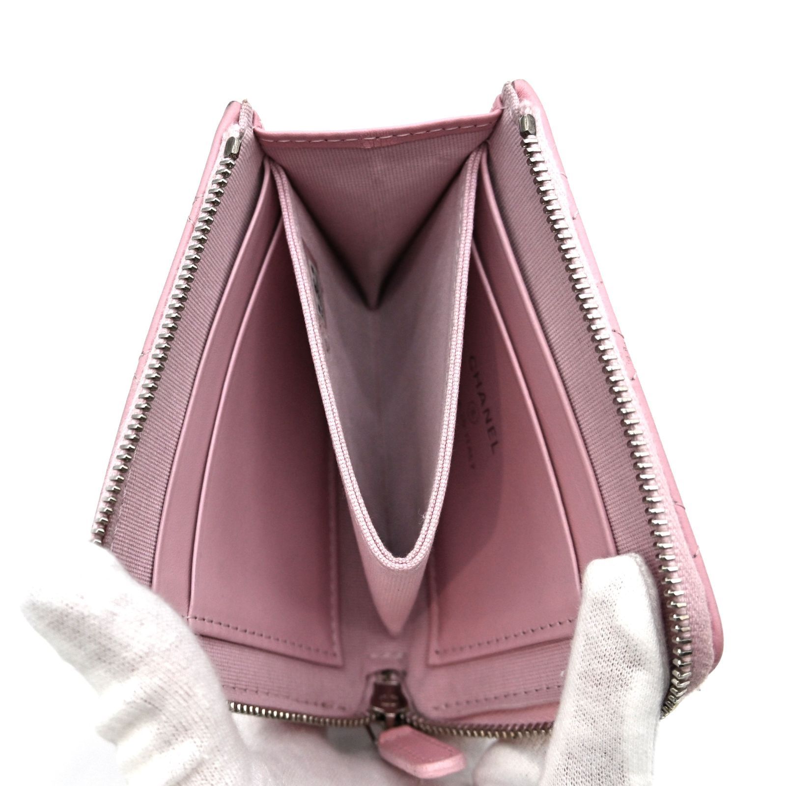 L字ジッピーウォレット ピンク