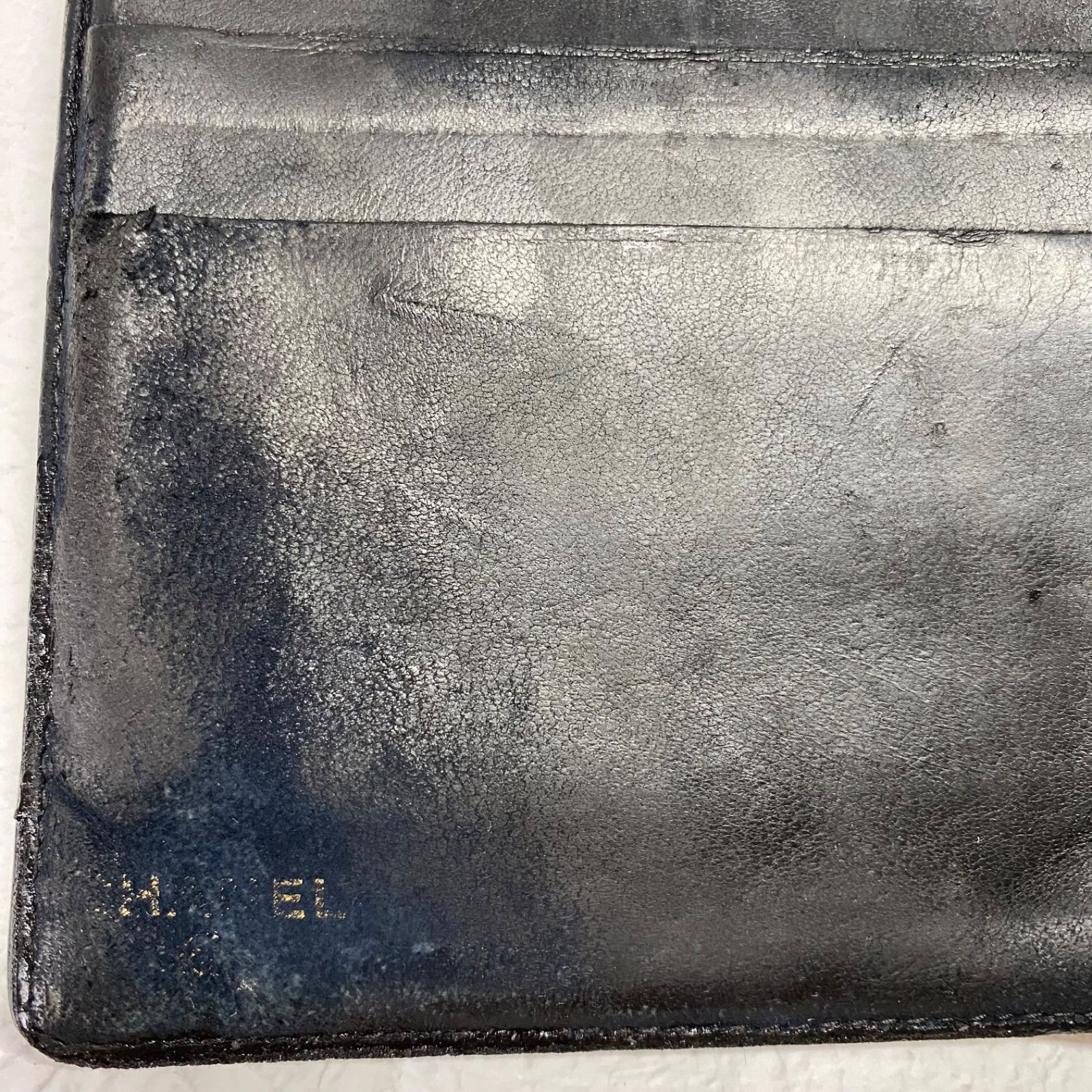 CHANEL キャビアスキンがま口長財布 ブラック黒 シャネル - メルカリ