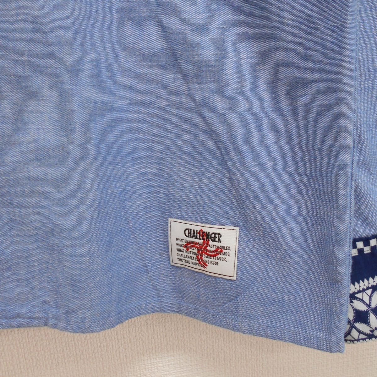 CHALLENGER バンダナ 襟 デニム シャンブレーシャツ チャレンジャー CHALLENGER [チャレンジャー] BANDANA REMAKE SHIRT バンダナ