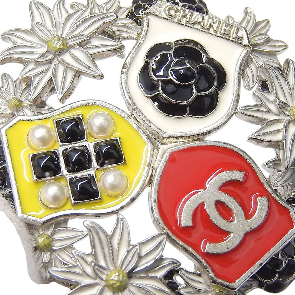 CHANEL シャネル　カメリア　ココマーク　チェック　ブローチ　ピンク CHANEL シャネル カメリア ココマーク チェック ブローチ ピンク