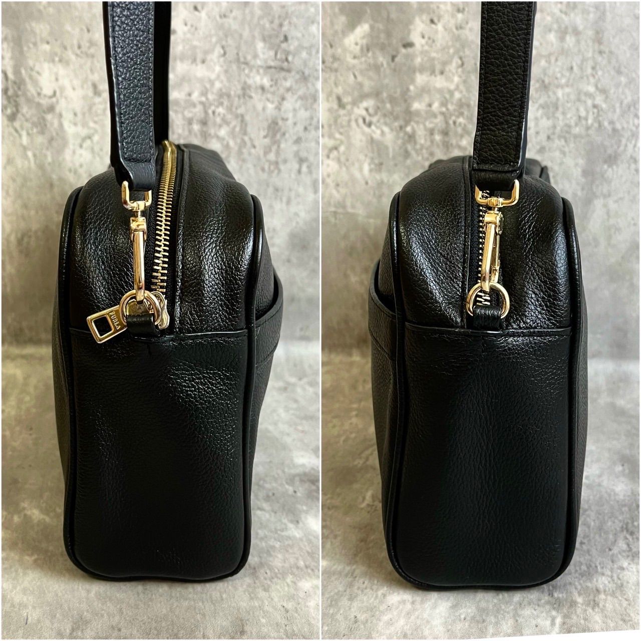 ✨美品✨ FURLA フルラ ショルダーバッグ ゴールド金具 ロゴ刻印 ロゴ 