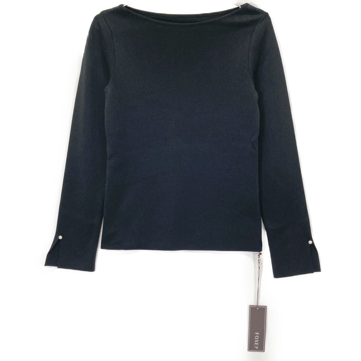 FOXEY フォクシー ブラック 40296 Knit Top Petit Pearl ニット トップス 38