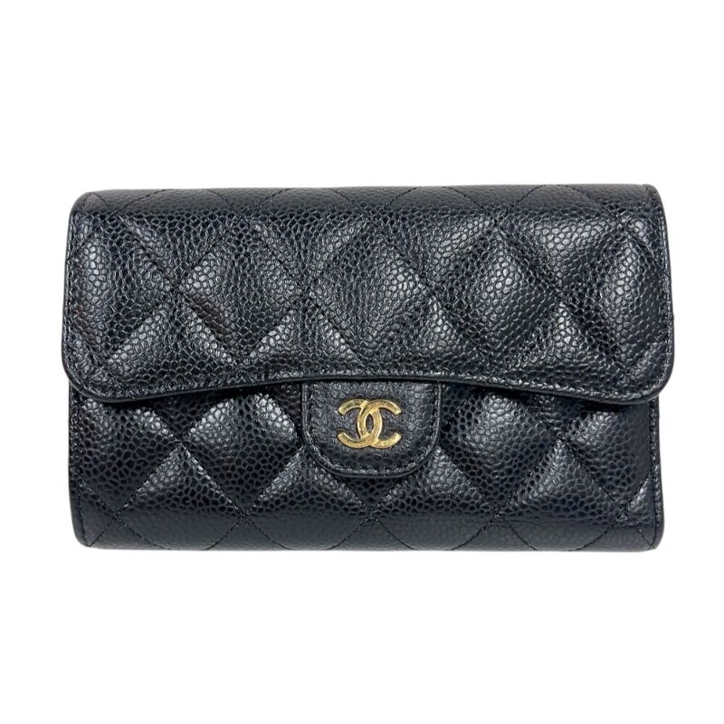 【CHANEL】AP0232 キャビア クラシック ミディアム ウォレット シャネル CHANEL タイムレス クラシック ミディアムウォレット