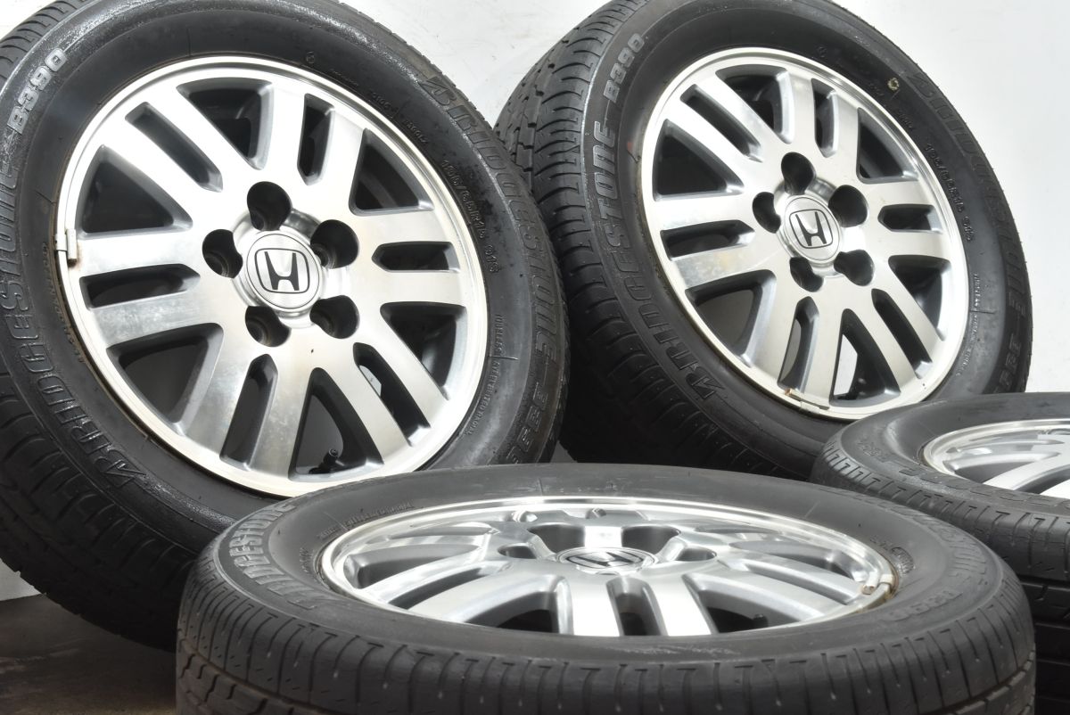 ホイールのみ販売 ホンダ RF型 ステップワゴン 純正 15in 5.5J 50 PCD114.3 ブリヂストン B390 195 65R15 RK RG 流用 交換用