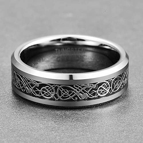 メンズリングタングステン炭素繊維 e135 指輪 メンズ リング タングステン 炭素繊維 カーボファイバードラゴン