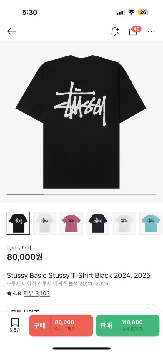 STUSSY ステューシー ベーシック 半袖 M