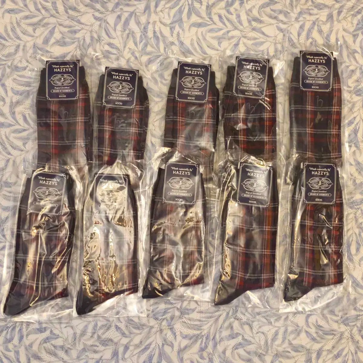 ヘジス チャコールグレー CHECK メンズソックス 未開封 10個
