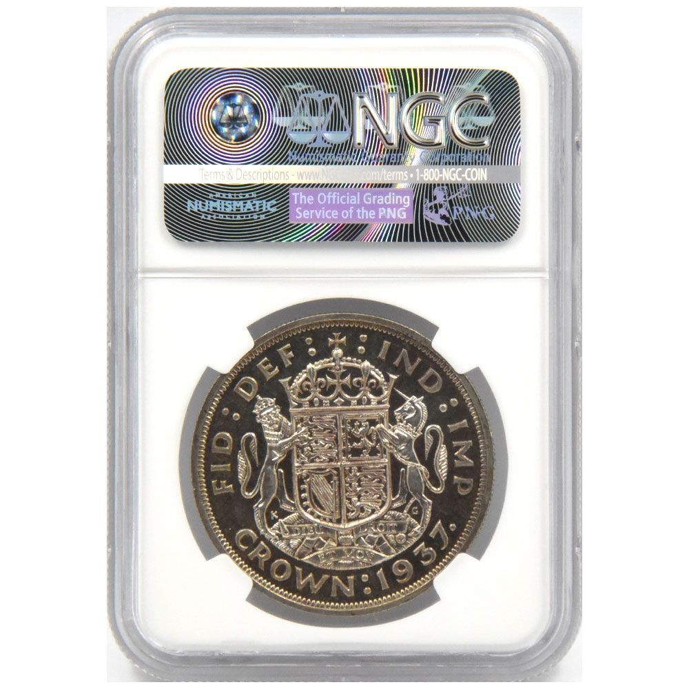 イギリス 1937 ジョージ6世 クラウン 銀貨 NGC PF63 - メルカリ