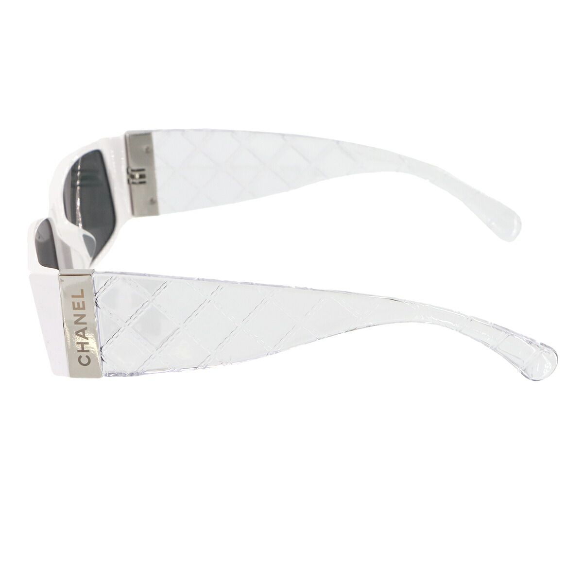 新品同様 シャネル CHANEL サングラス ロゴ ホワイト クリア
