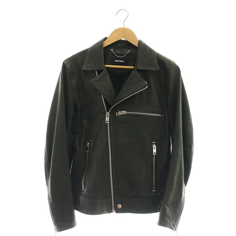 ディーゼル DIESEL レザーダブルライダースジャケット ジップ