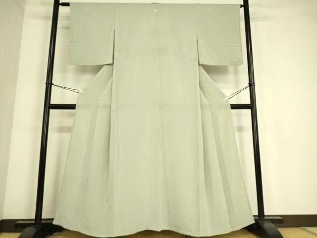 平和屋着物▽加賀友禅の巨匠 初代 由水十久監修 色無地 単衣 柳鼠色 鬼