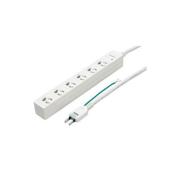 (まとめ)YAZAWA 3P抜け止めマグネットタップ6個口2m白 Y02JKNP602WH〔×3セット〕