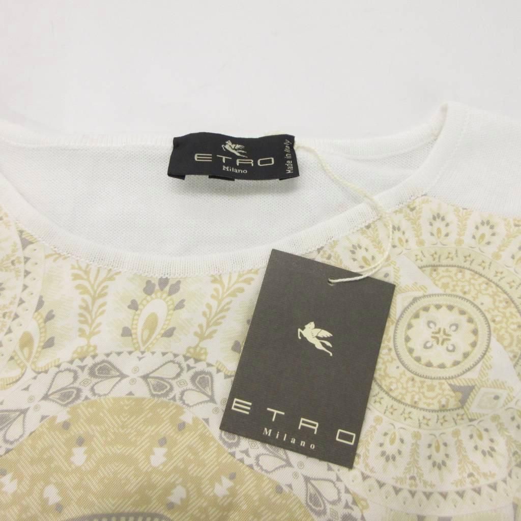 エトロ　etro ニット　ホワイト　セーター etro エトロ ニット ホワイト 貝ボタン カーディガン