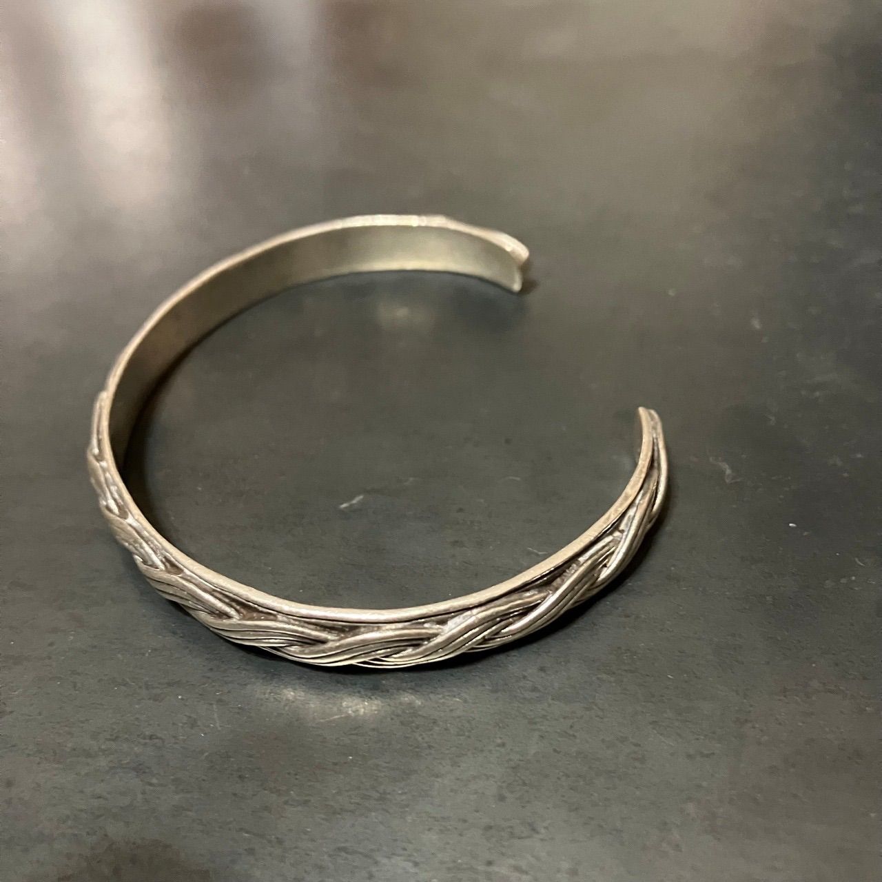 SILVER925 TWIST PLATE DESIGN BANGLE/BRACELET/シルバー/ブレスレット
