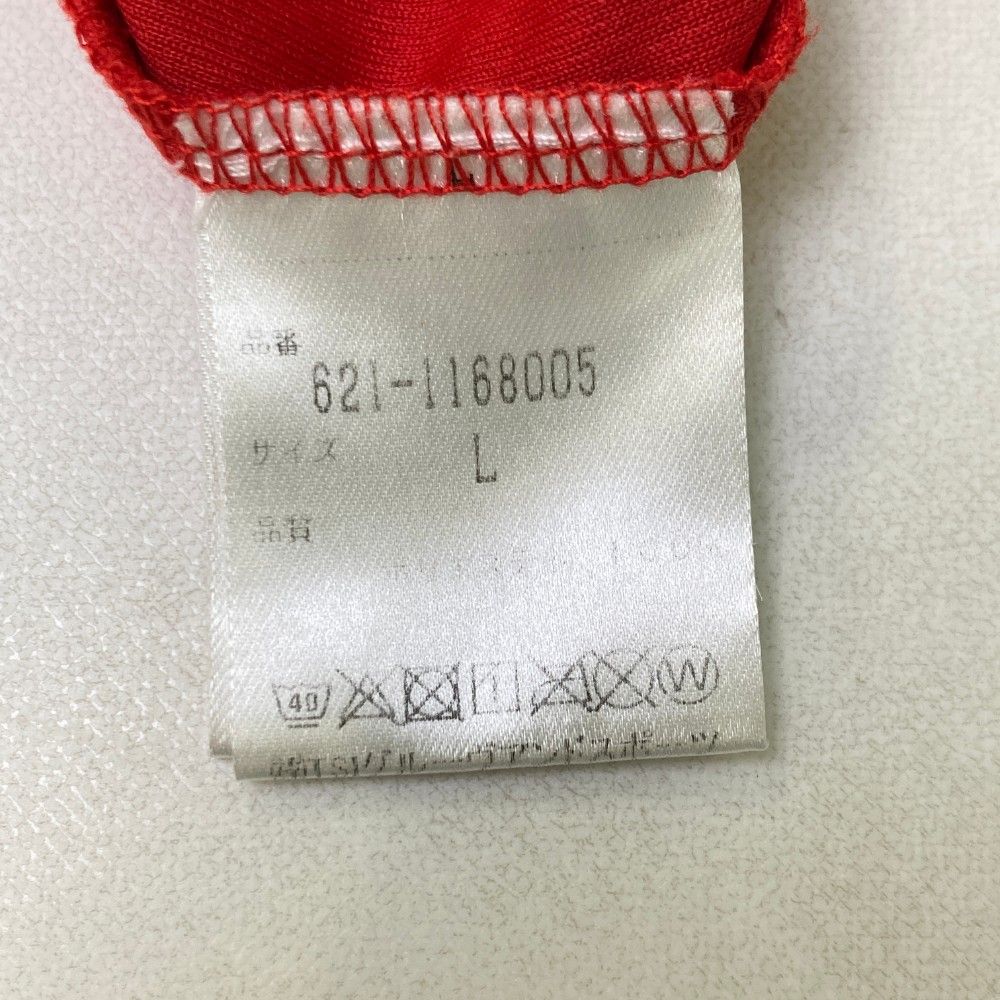 サイズ：L PING ピン モックネック 半袖Tシャツ レッド系