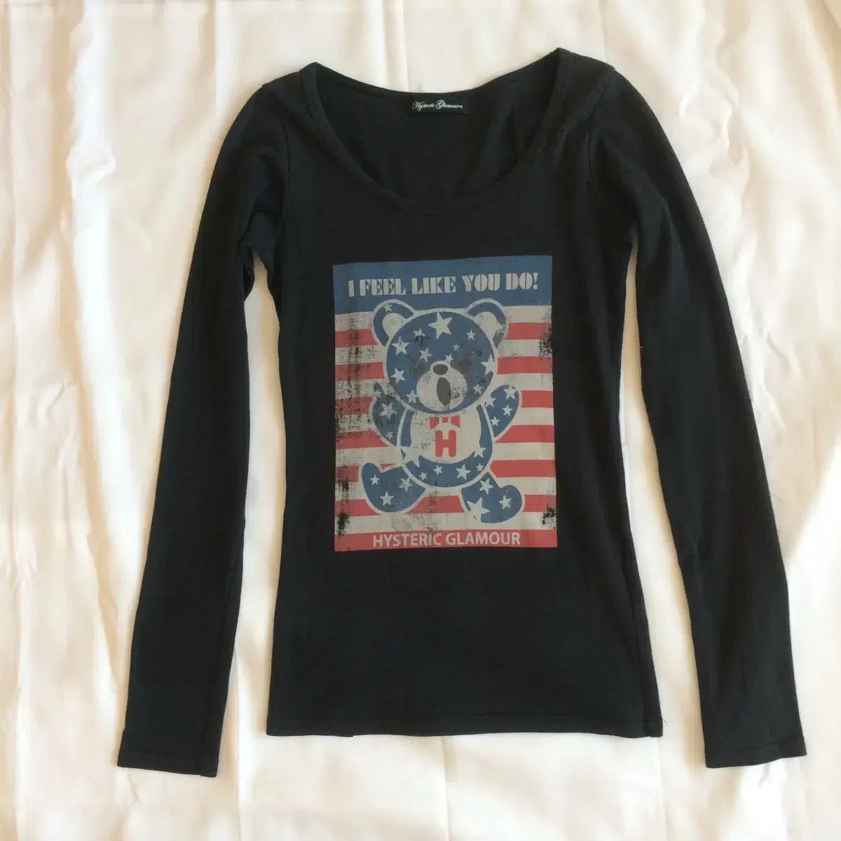 ヒステリック グラマー アメリカ国旗 パックベア ロング Tシャツ スリーブ 長袖