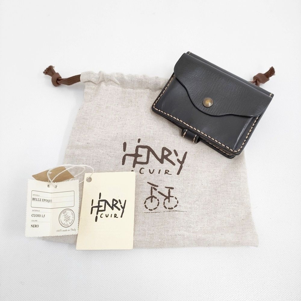 アンリークイール　二つ折り財布　HENRY CUIR HENRY CUIR(アンリークイール) レザー 二つ折り財布 ブラウン