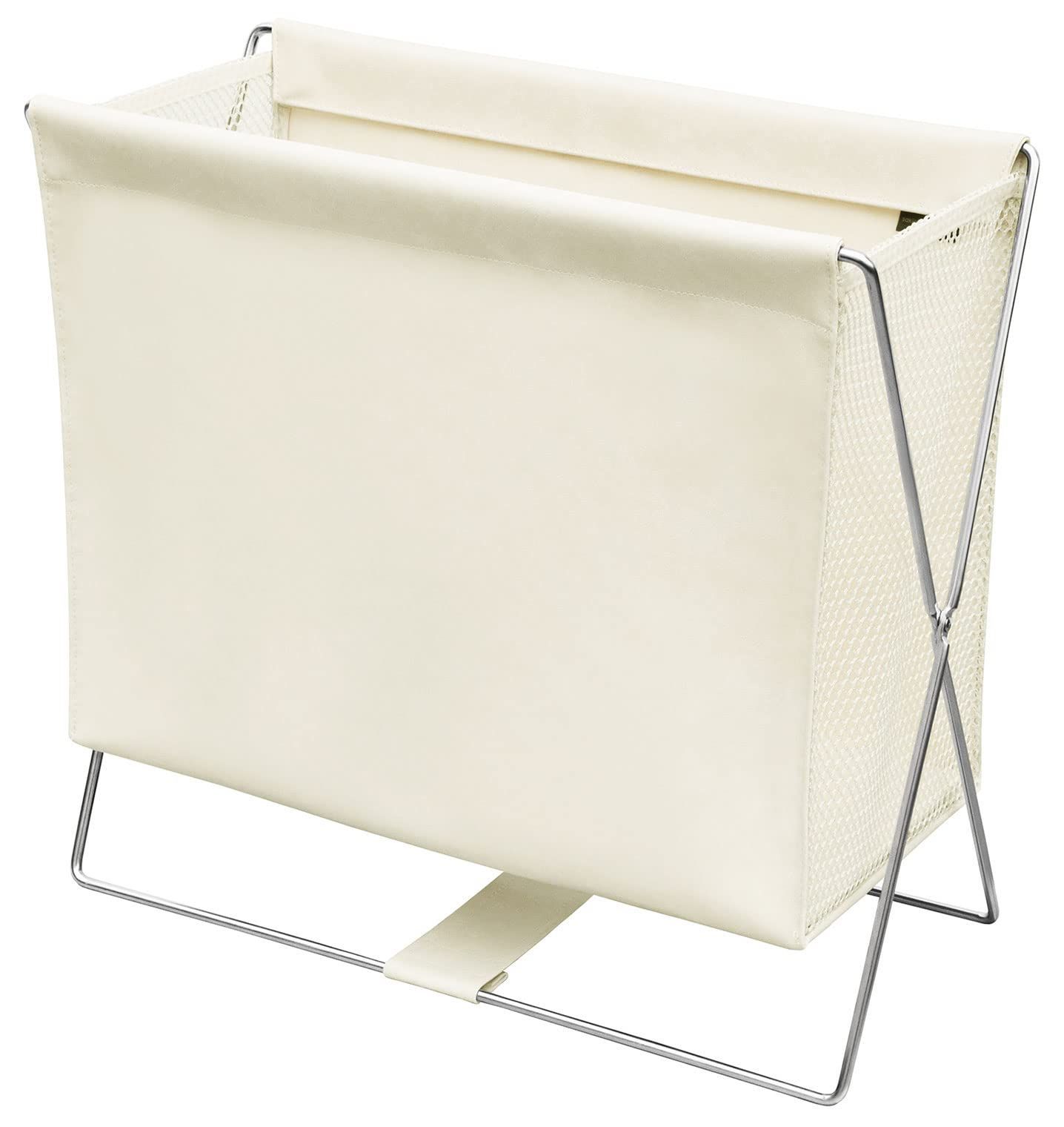 在庫処分 約幅43x奥行20x高さ41cm R-355 オフホワイト 合皮xメッシュ サイドワゴン サキ