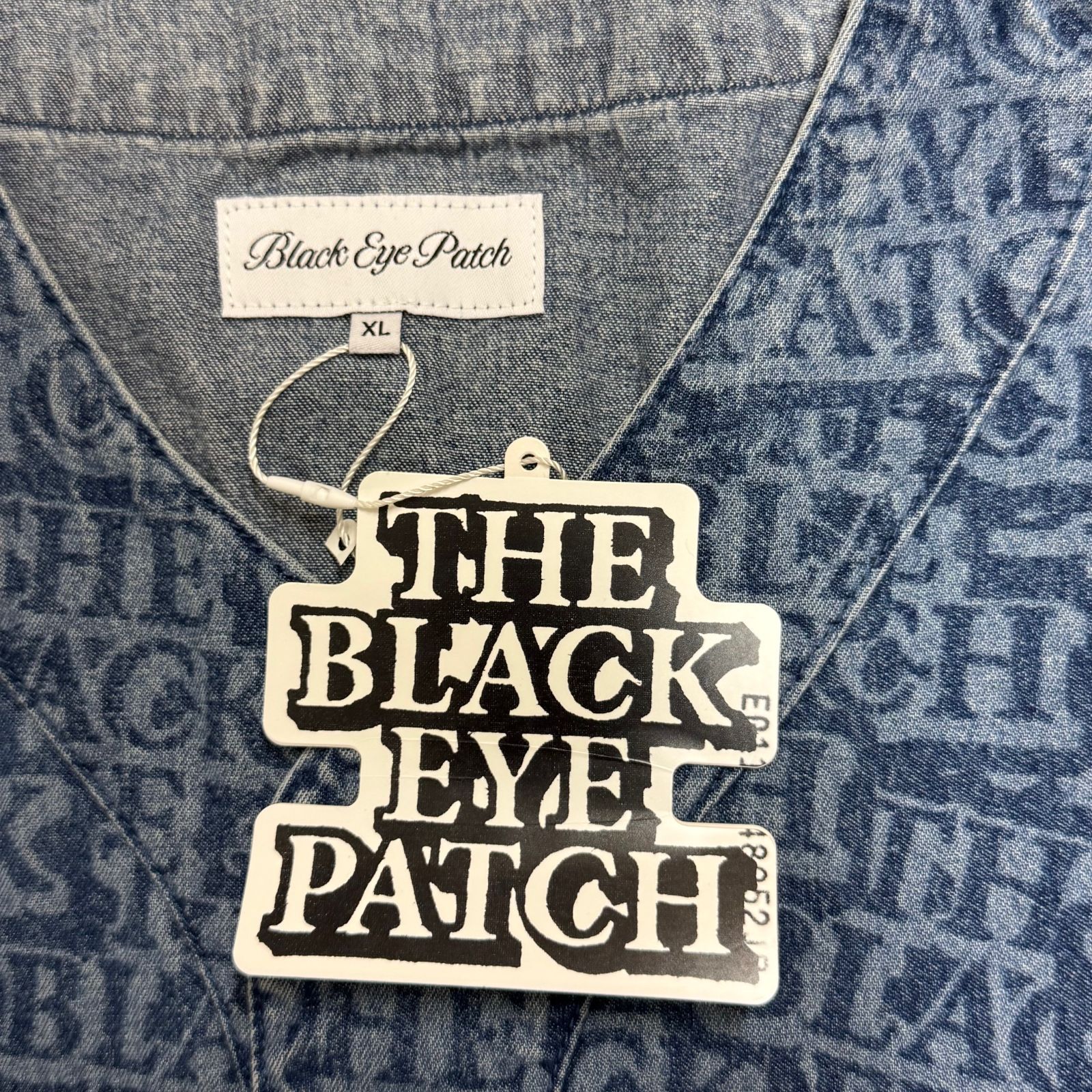 black eye patch デニムベースボールシャツ