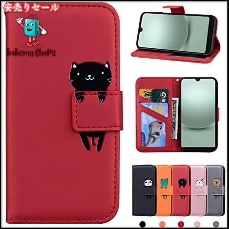 ☆SALE品☆ ○AQUOSwish3_赤猫○ AQUOS wish3 ケース手帳型 aquos