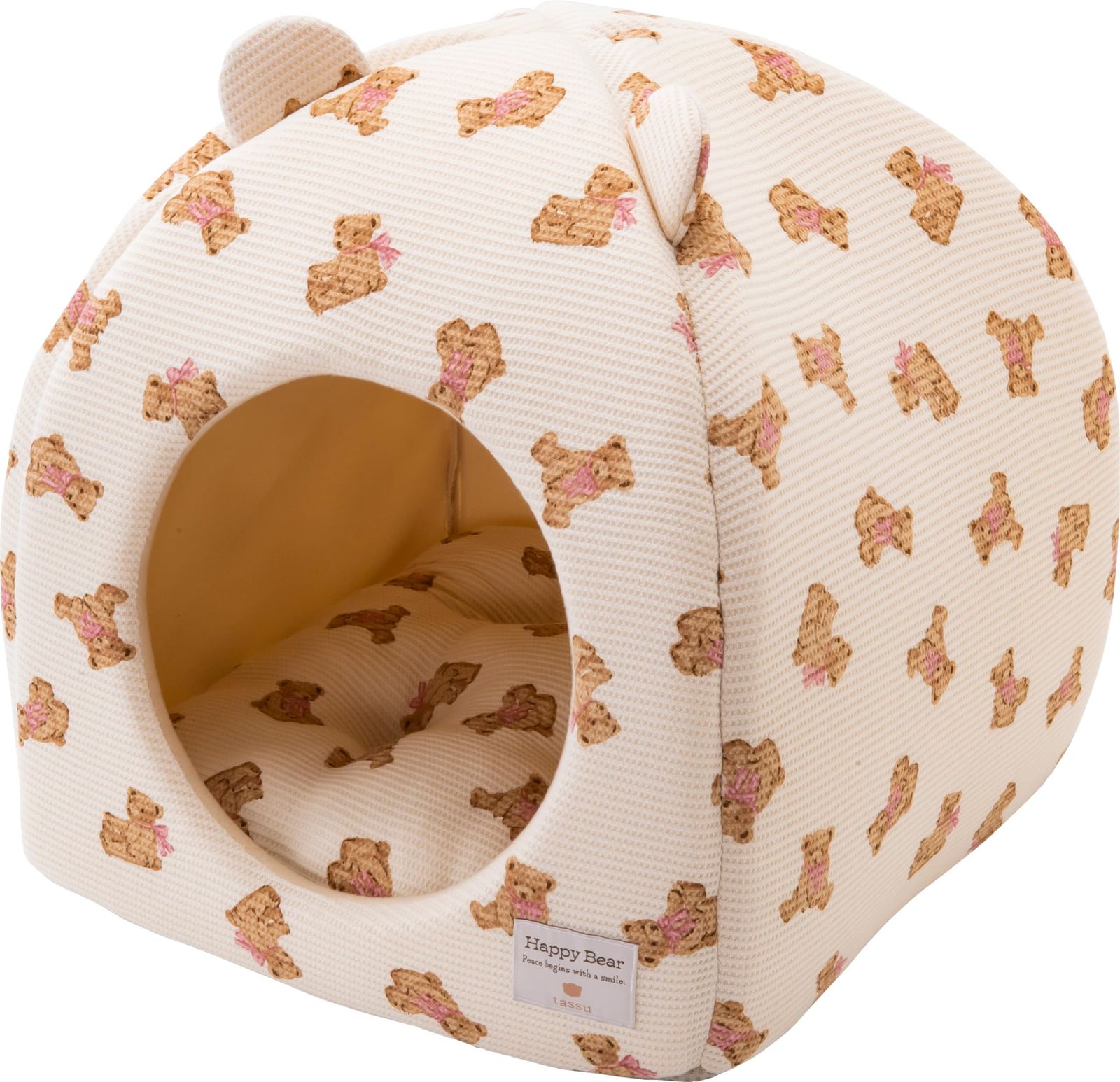 新品 小泉ライフテックス耳付きドーム型ベッドくまワッフルペットベッド168-6169A3 A3ベージュ