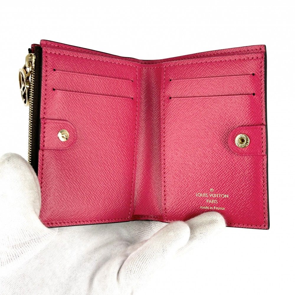 ルイヴィトン モノグラム ポルトフォイユ リサ ピンク 折り財布 コイン