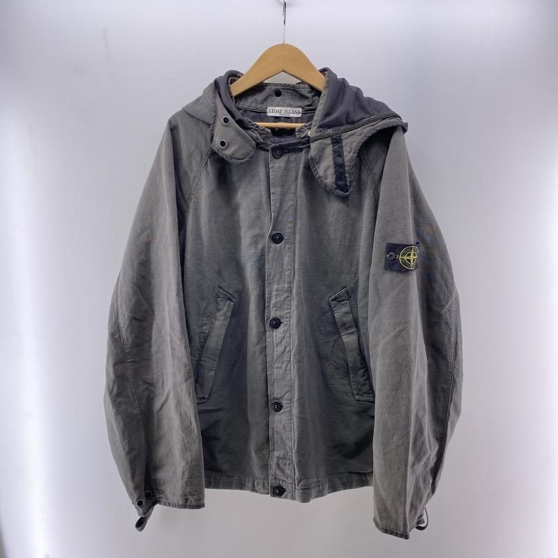 中古】STONE ISLAND 04ss HOODED COMPACT JACKET グレー サイズL