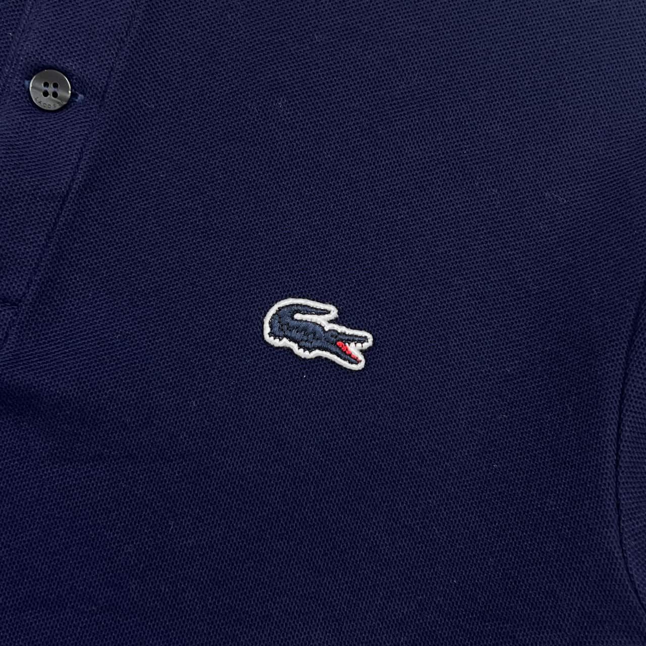 フランス製 LACOSTE ラコステ ワニ刺繍 鹿の子 長袖 ポロシャツ