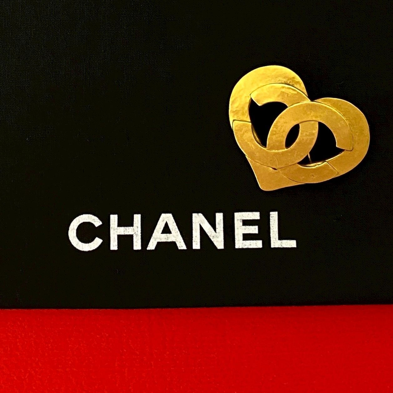 コメあり 95P CHANEL シャネル ヴィンテージ ココマーク ハート モチーフ GP ブローチ アクセサリー ゴールド 3302j