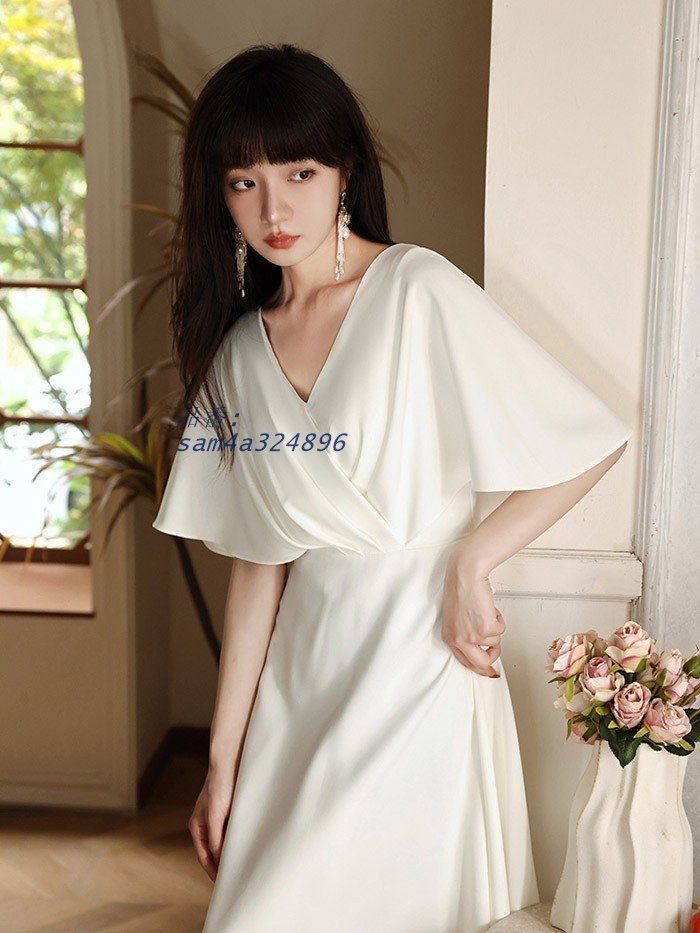 ドレス フリル Vネック 大人 ピアノ 発表会 ロングドレス ピアノ発表会 高校生 演奏会 結婚式 パーティードレス コンクール 小さいサイズ 母親 演奏会用ドレス am4a324896 USTAUSTRALIA_COM_AU