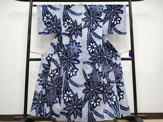平和屋着物 上 夏物 浴衣 有松鳴海絞り 草花文 綿 CYAA3089s5