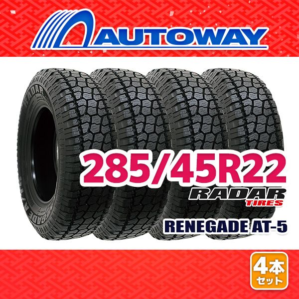 AUTOWAY】 新品 285/45R22 サマータイヤ Radar RENEGADE AT-5 22インチ 