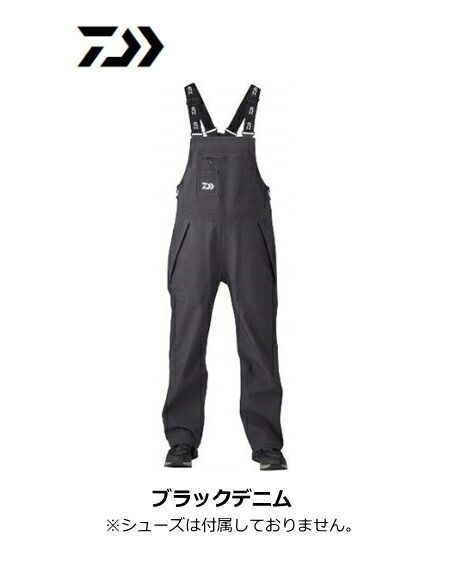 ダイワ ストレッチ デニムサロペットレインパンツ DR-52420P ブラックデニム Lサイズ / daiwa / 釣具