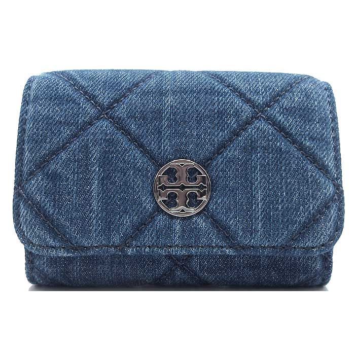 国内即送 TORY BURCH デニム キルティングカードホルダー167997 新品】トリーバーチ カードケース TORY BURCH ウィラ デニム