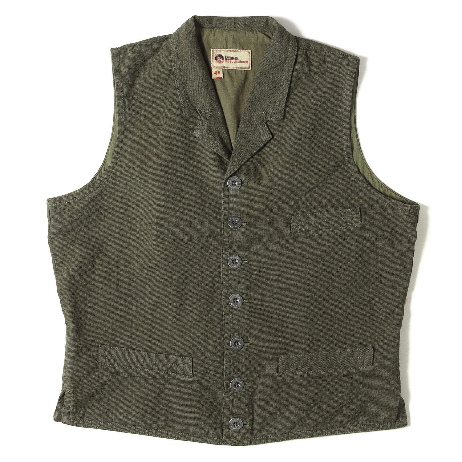 美品 Nigel Cabourn ナイジェルケーボン ベスト LYBRO コットン ツイル 