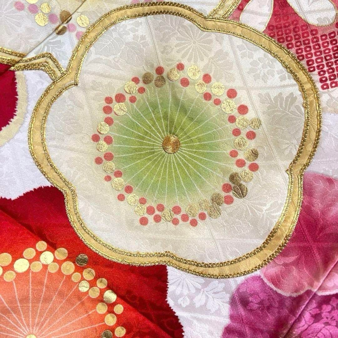 金駒刺繍 金彩 梅花模様 桐の花 振袖 成人式 晴れの日 着物 041a p
