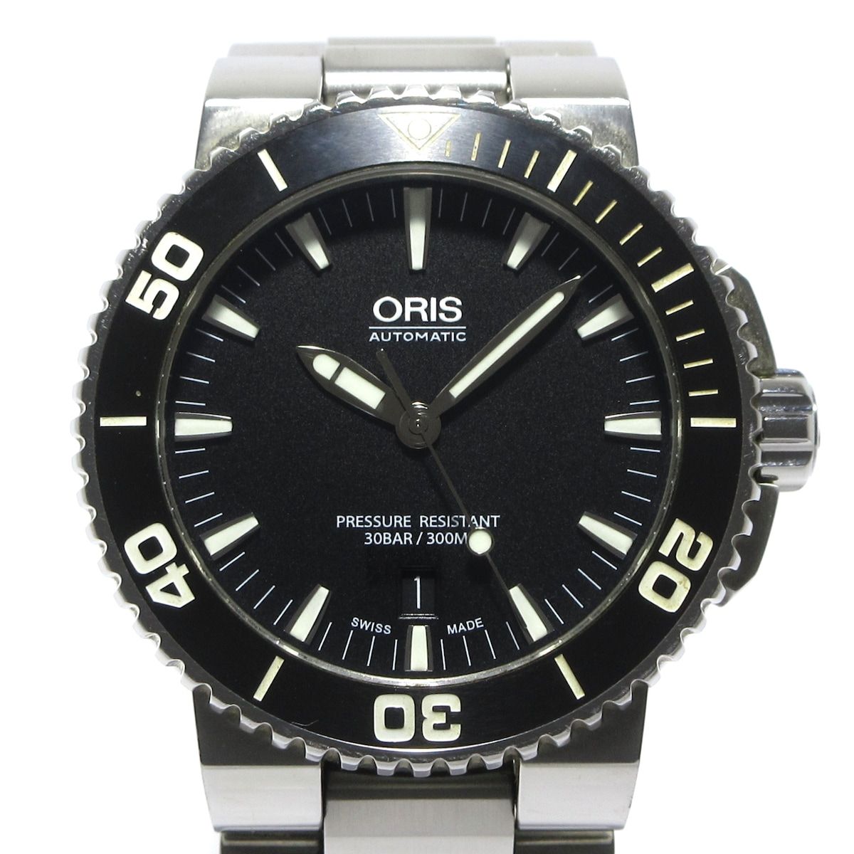 ORIS オリス 腕時計 アクイスデイト 01 733 7653 4154-07 8 26 01PEB メンズ 裏スケ 黒