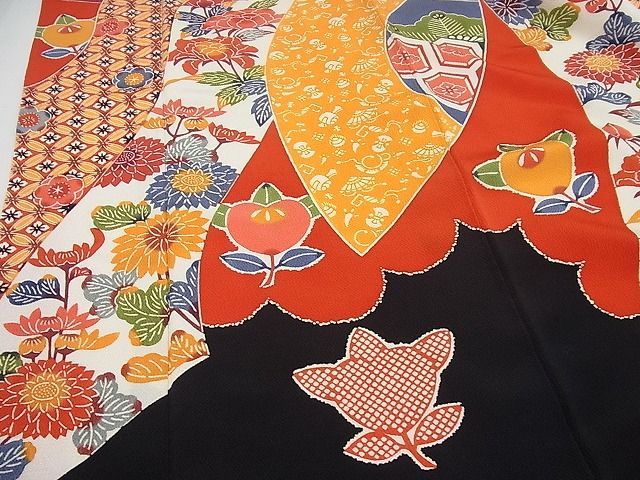 平和屋本店□極上 和染紅型 栗山紅型 栗山吉三郎 振袖 誰が袖