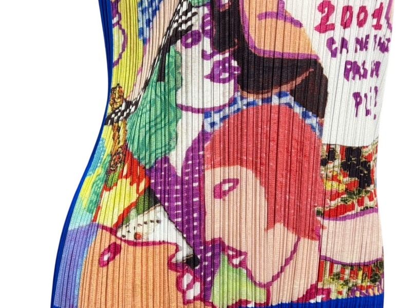 サルート ISSEY MIYAKE イッセイミヤケ PLEATS PLEASE プリーツプリーズ タンクトップ PP12-JK221 サイズ3 ブルー 4b006899