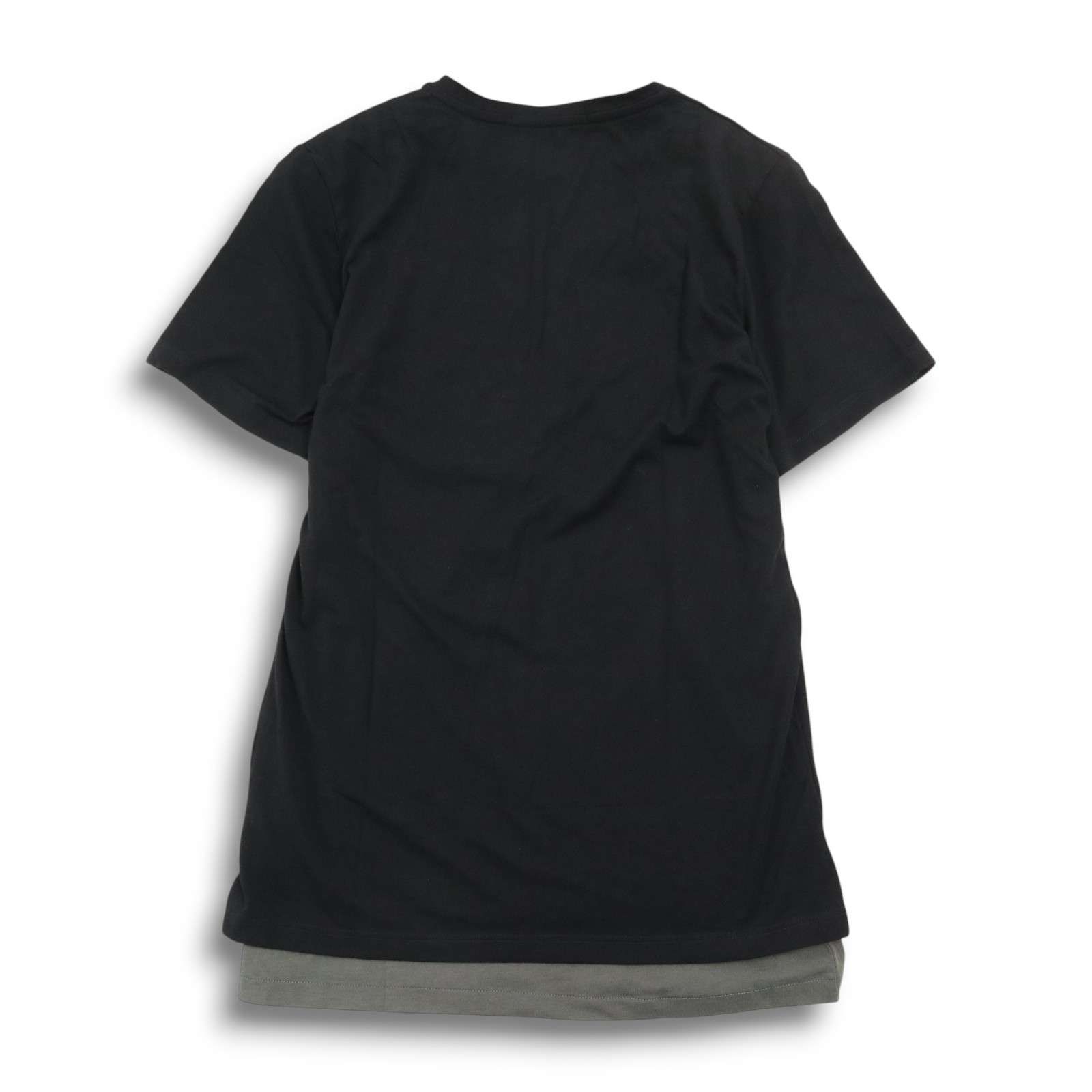 SHELLAC英文字 ロゴ Vネック 半袖 カットソー Tシャツ ブラック 新品 未使用】 SHELLAC HOMME シェラックオム レイヤード 半袖 V