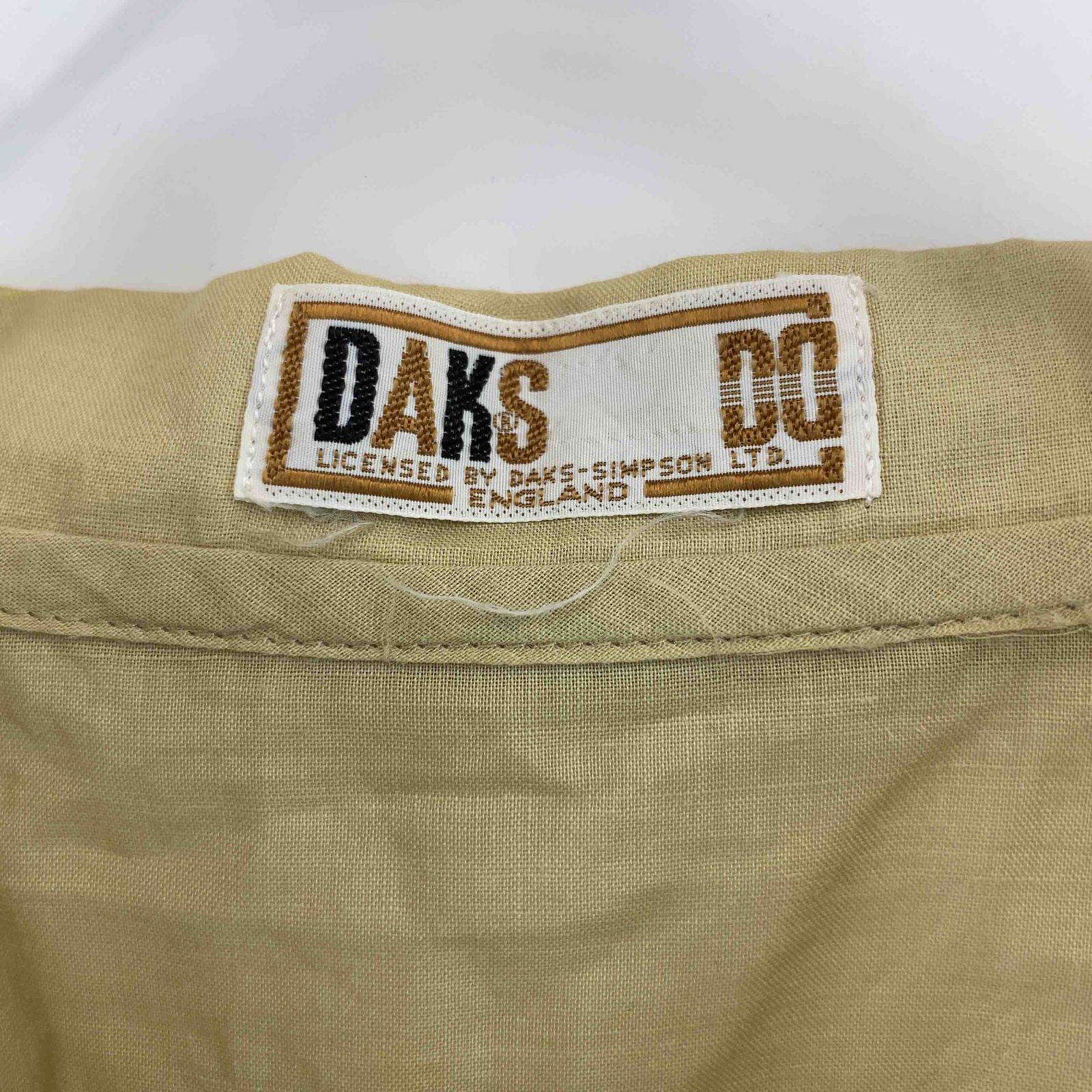 Daks ダックス レディース 半袖シャツ/ブラウス ベージュ オープンカラー コットンリネン