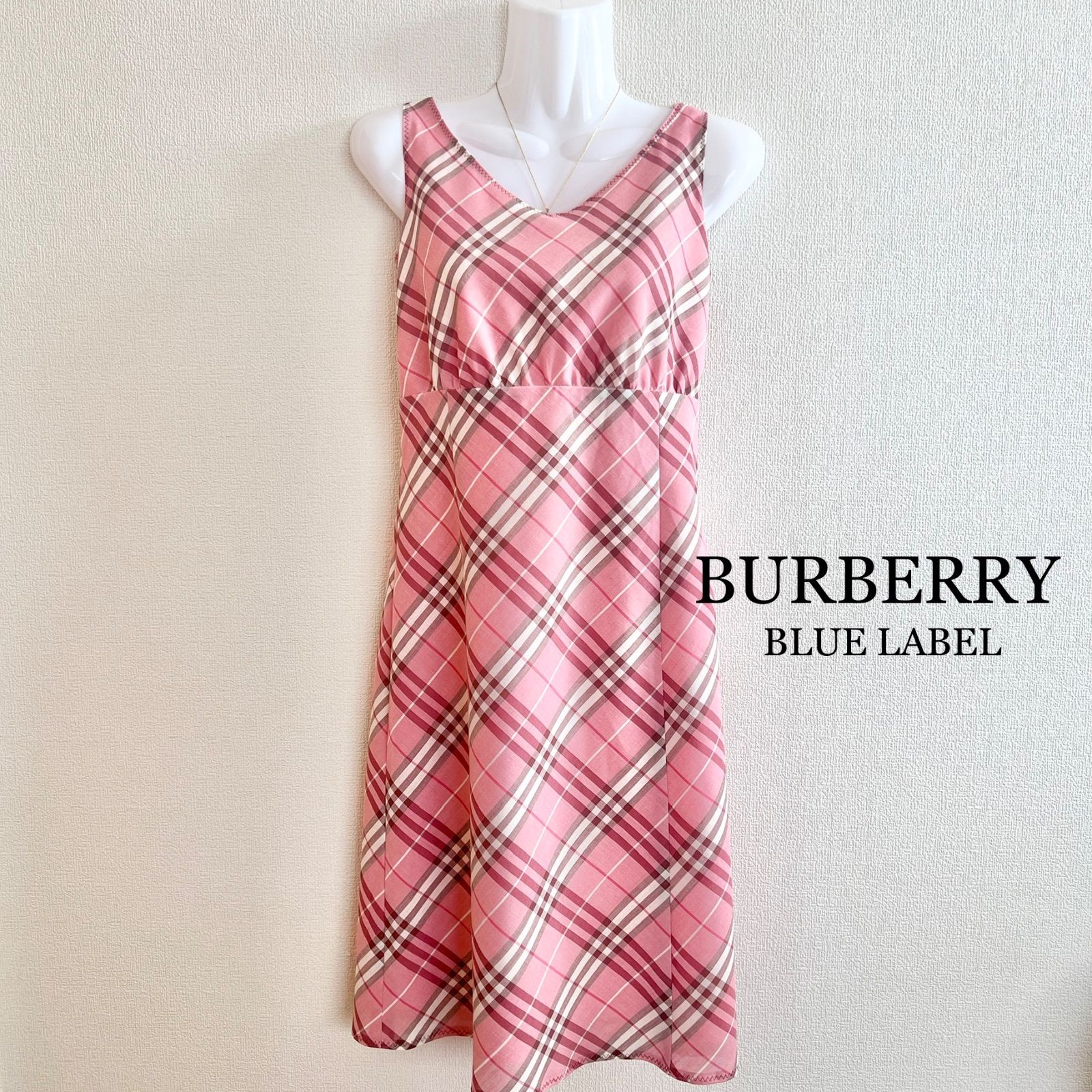 BURBERRY BLUE LABEL ブルーレーベルチェックノースリーブワンピース