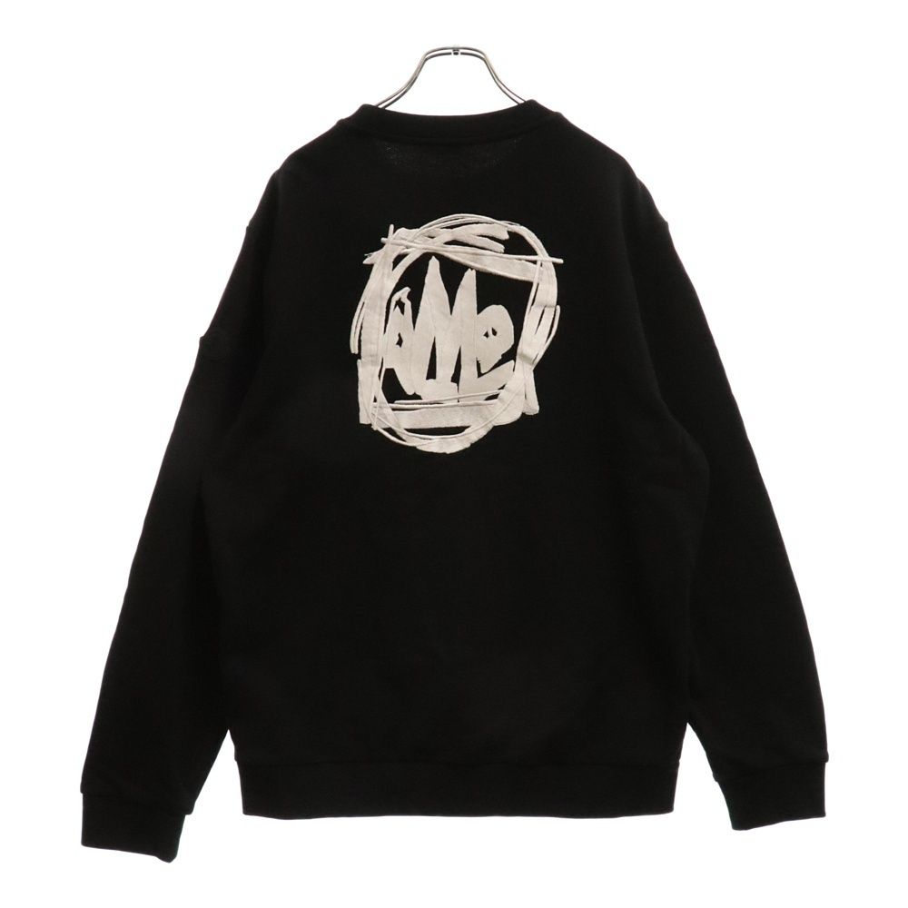 MONCLER (モンクレール) 24SS Logo Sweat Shirt ロゴ刺繍 スウェットトレーナー ブラックJ10918G00035