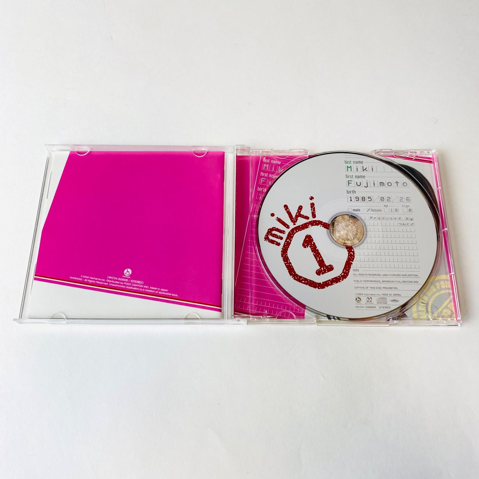 帯付] 藤本美貴 / MIKI① 廃盤 HKCN-50009 [N3]【CD】(P25) - メルカリ