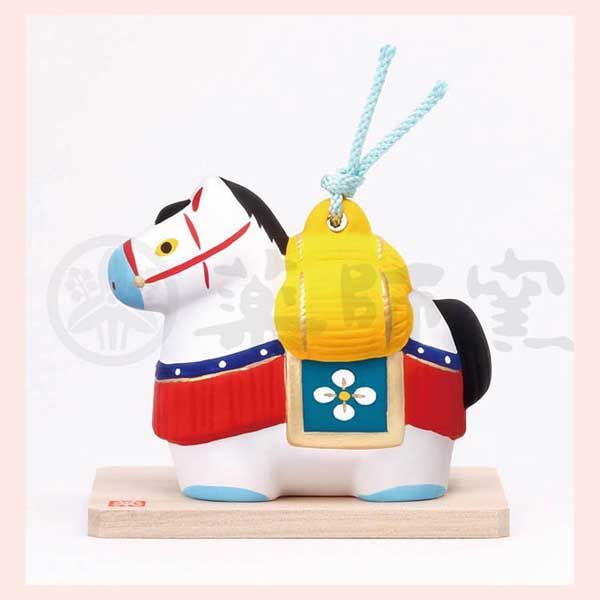 干支置物　錦彩　招福寿々午（恵駒土鈴）　2個目～大幅値引き対象商品　※オブジェ，開運，縁起物，寿，古来，伝統，ドール，リーズナブル，レトロモダン，お正月，迎春，十二支，うま