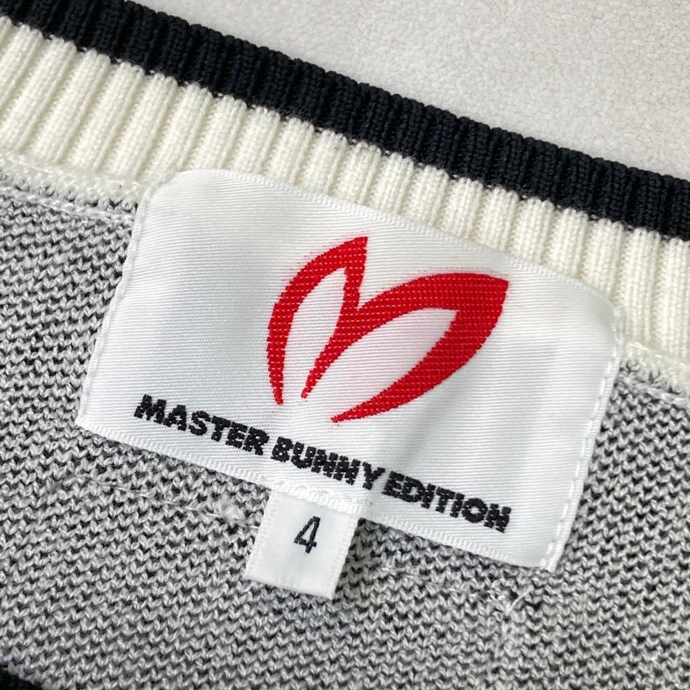 サイズ：4 MASTER BUNNY EDITION マスターバニーエディション 2024年モデル 天竺+ジャガード+パイル ニットセーター  ホワイト系 [240101383058] ゴルフウェア メンズ ストスト サイズ：4 MASTER BUNNY EDITION マスターバニーエディション